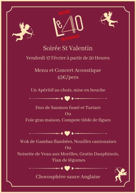 Saint Valentin 2023 | Bistrot Le 40 Saint Valentin 2023 | Bistrot Le 40