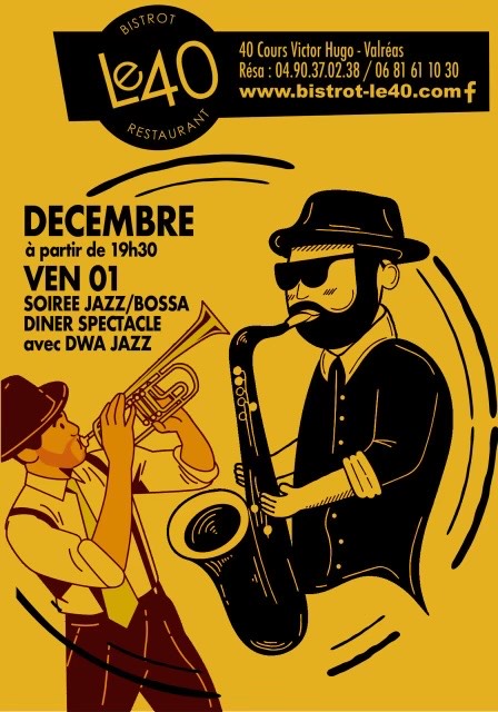 SOIRÉE JAZZ/BOSSA 1ER DÉCEMBRE