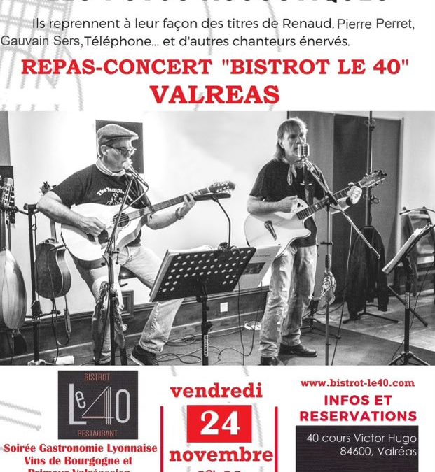 REPAS-CONCERT VENDREDI 24 NOVEMBRE