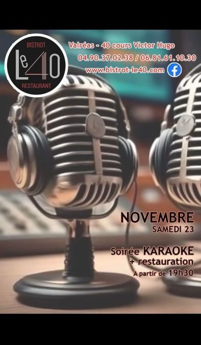 SOIREE KARAOKE SAMEDI 23 NOVEMBRE