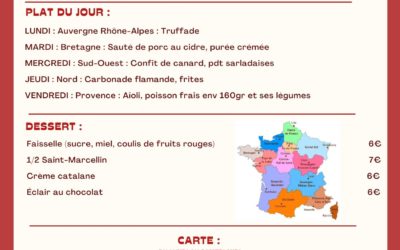 MENU DU 21 AU 26 OCTOBRE