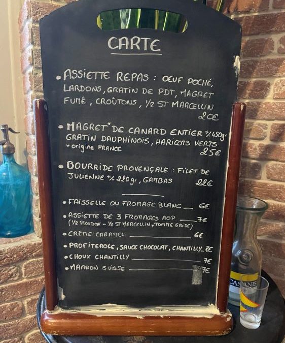 MENU DU LUNDI 11 NOVEMBRE