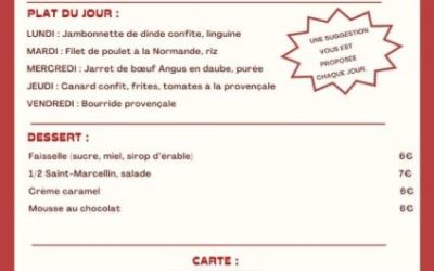 Menu du 02 au 06 décembre