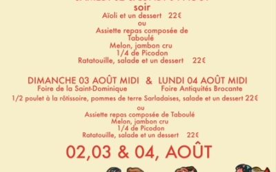 MENUS DU CORSO DE LA LAVANDE 2025