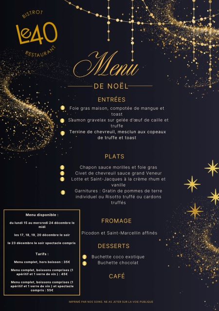 MENU DE NOËL