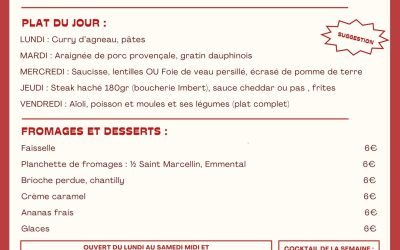 MENU DU 17 AU 21 NOVEMBRE