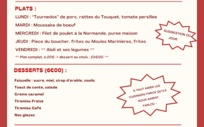 Menu du 23 au 27 mars 2026