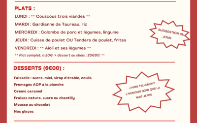 Menu du 30 mars au 4 avril 2026