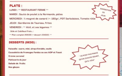 Menu du 26 au 31 mai 2026